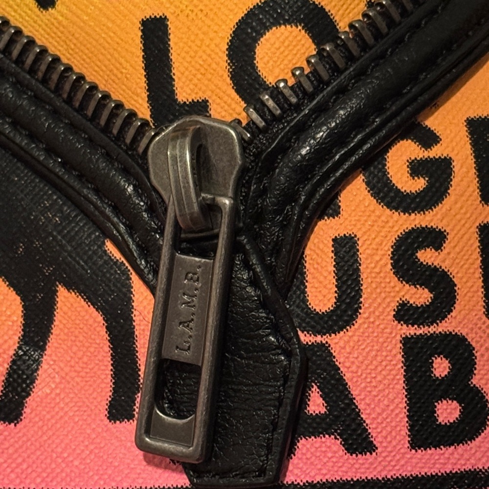 L.A.M.B. Yellow and Pink Graphic Satchel - Picture 11 of 12